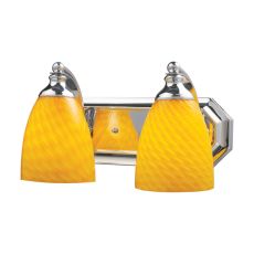 Bath And Spa 2 Light Vanity In Polished Chrome And Canary Glass