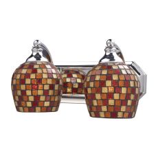 Bath And Spa 2 Light Vanity In Polished Chrome And Multi Fusion Glass