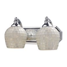 Bath And Spa 2 Light Vanity In Polished Chrome And Silver Glass