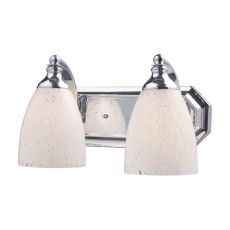 Bath And Spa 2 Light Vanity In Polished Chrome And Snow White Glass