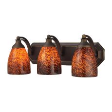 Bath And Spa 3 Light Vanity In Aged Bronze And Espresso Glass