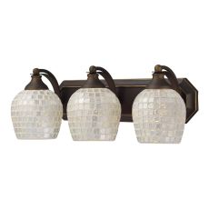 Bath And Spa 3 Light Vanity In Aged Bronze And Silver Glass