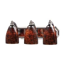 Bath And Spa 3 Light Vanity In Polished Chrome And Espresso Glass