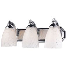 Bath And Spa 3 Light Vanity In Polished Chrome And Snow White Glass