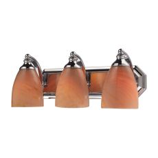 Bath And Spa 3 Light Vanity In Polished Chrome And Sandy Glass