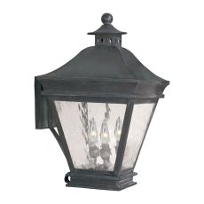 Landings Outdoor Wall Lantern In Charcoal And Water Glass