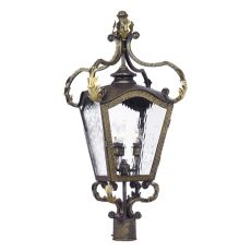 Acadiana Outdoor Post Lantern In Castle Bronze And Water Glass