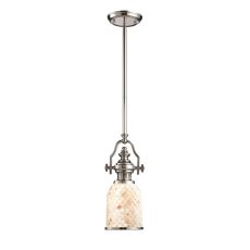 Chadwick 1 Light Pendant In Polished Nickel And Cappa Shells