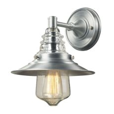 Insulator Glass 1 Light Outdoor Sconce In Brushed Aluminum