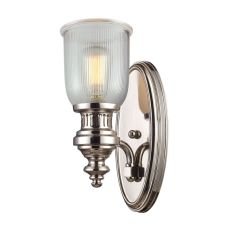 Chadwick 1 Light Wall Sconce In Polished Nickel And Halophane Glass