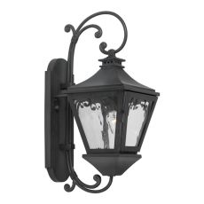 Manor Outdoor Wall Lantern In Charcoal And Water Glass