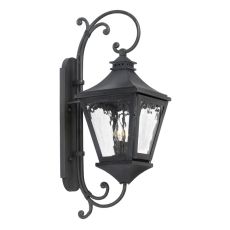 Manor Outdoor Wall Lantern In Charcoal And Water Glass
