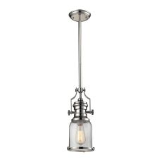 Chadwick 1 Light Pendant In Polished Nickel And Seeded Glass