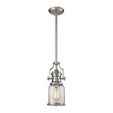 Chadwick 1 Light Pendant In Satin Nickel And Seeded Glass
