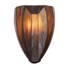 Dimensions 2 Light Wall Sconce In Burnished Copper And Tea Stained Glass