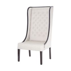 Kinge Chair In Black Stain With Natural Linen