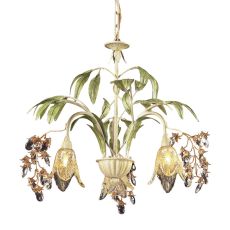 Huarco 3 Light Chandelier In Seashell And Green