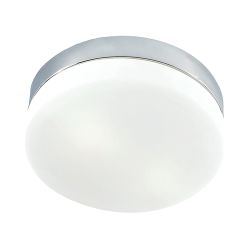Disc 2 Light Flushmount In Metallic Grey And Frosted Glass