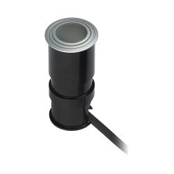 Wet Spot Led Button Light In Metallic Grey With Frosted Lens