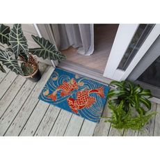 Koi Fish Handwoven Coconut Fiber Doormat