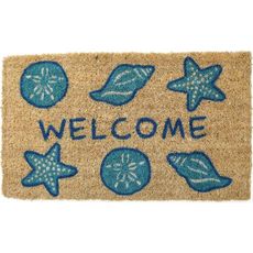 Shells Welcome Handwoven Coconut Fiber Doormat