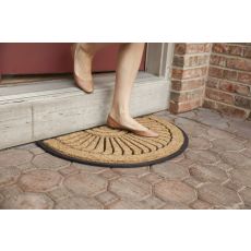 Shell Half Round Recycled Rubber & Coir Doormat