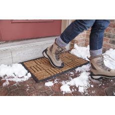 Criss Cross Recycled Rubber & Coir Doormat
