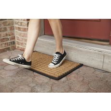Striped Recycled Rubber & Coir Doormat