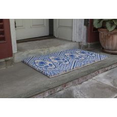 Delft Flowers Handwoven Coconut Fiber Doormat