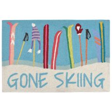 Liora Manne Frontporch Gone Skiing Indoor/Outdoor Rug Blue 20"X30"