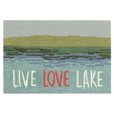 Liora Manne Frontporch Live Love Lake Indoor/Outdoor Rug Water 20"x30"