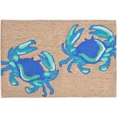 Liora Manne Frontporch Crabs Indoor/Outdoor Rug - Blue, 30" By 48"