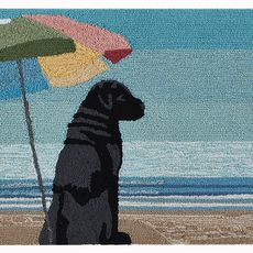 Liora Manne Frontporch Parasol And Pup Indoor/Outdoor Rug Multi 20"x30"