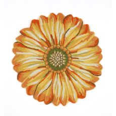 Liora Manne Frontporch Sunflower Indoor/Outdoor Rug Yellow 3' Rd