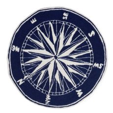 Liora Manne Frontporch Compass Indoor/Outdoor Rug - Navy, 3' Rd