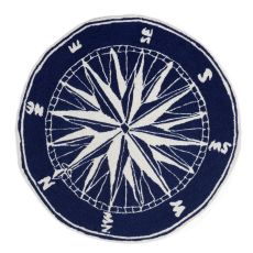 Liora Manne Frontporch Compass Indoor/Outdoor Rug Navy 8' Rd
