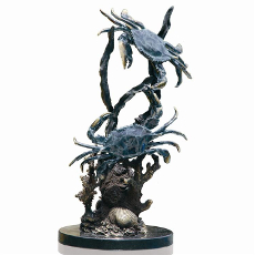 Fighting Blue Point Crabs Sculpture