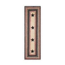 Homespice Decor 8" x 28" Small Table Runner Rect. Primitive Star Gloucester Jute Braided Accessories