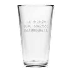 Custom Latitude Longitude Pint Glasses S/4