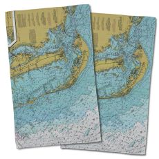 Fl: Sanibel Island & Pine Island, Fl Nautical Chart Hand Towel (Set Of 2)
