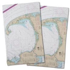 Ma: Cape Cod, Ma Nautical Chart Hand Towel (Set Of 2)
