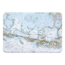 Key Largo, FL Nautical Chart Memory Foam Bath Mat