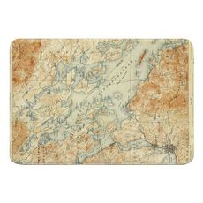 Lake Winnipesaukee, NH, C. 1907 Vintage Topo Map Memory Foam Bath Mat
