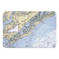Sullivans Island, Isle of Palms, Bull Island, SC Nautical Chart Memory Foam Bath Mat