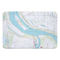 Fletcher Lake, AR; MS River; Lake McKellar, TN (1966) Topo Map Memory Foam Bath Mat