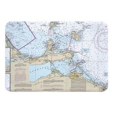 Port Clinton, Catawba Island, Sandusky, OH Nautical Chart Memory Foam Bath Mat