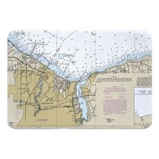 Rochester, NY Nautical Chart Memory Foam Bath Mat