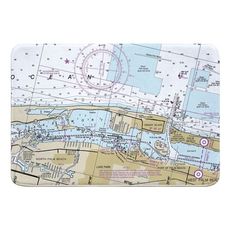 Lake Worth Inlet, Singer Island, Palm Beach, FL Nautical Chart Memory Foam Bath Mat
