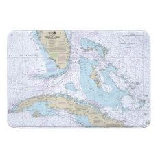 Straits of Florida Nautical Chart Memory Foam Bath Mat
