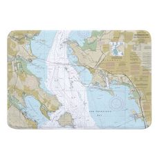 San Francisco Bay, Angel Island to Point San Pedro, CA Nautical Chart Memory Foam Bath Mat
